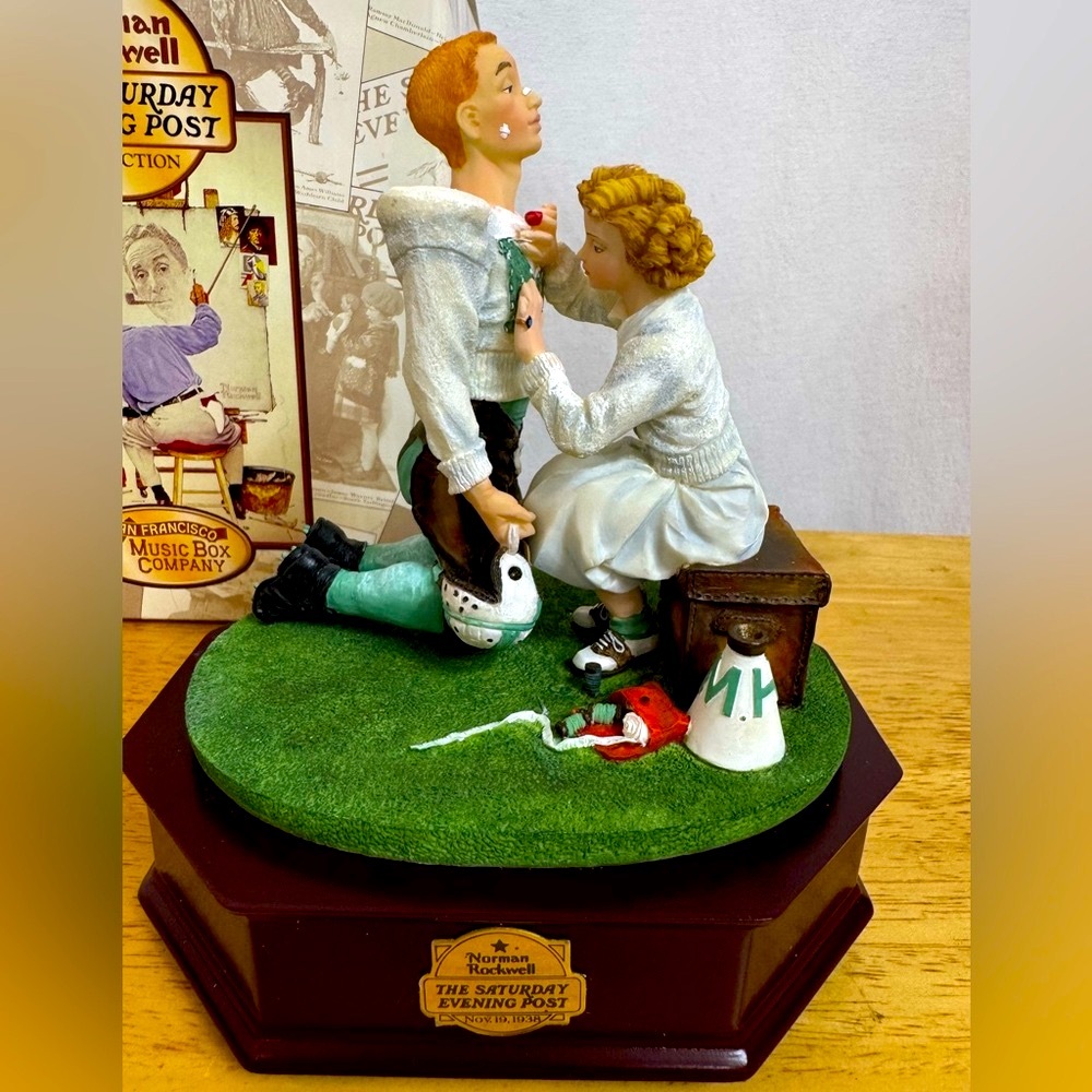 Norman Rockwell Music Box Saturday Evening Post ~ “THE FOOTBALL HERO” LE 71/750